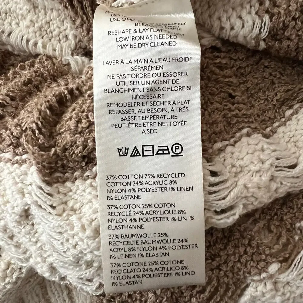 Anthropologie‎ Pilcro Longline Stitch Boho Oversized Sweater Size Small